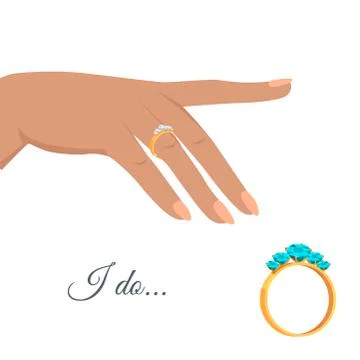 Marriage Proposal or Engagement Vector Concept イラスト素材