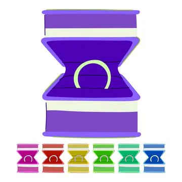 Marriage proposal ring box vector cartoon graphic Stock Illustration