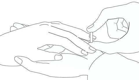 Marriage proposal, wedding ring, two hands, newlyweds, love and trust.black.. Stock Illustration