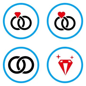 Marriage Ring Rounded Vector Icons 스톡 일러스트