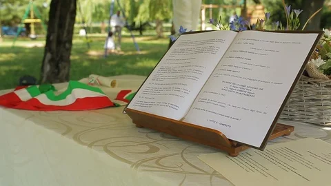 Marriage table with flowers Stock Footage 88439632