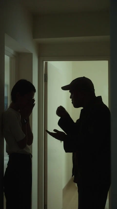 Married couple arguing at home over relationship challenges and daily life. Stock Footage 341864404