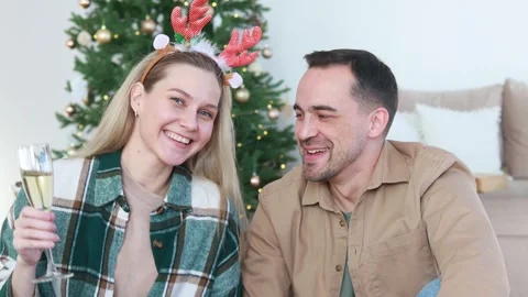 A married couple communicates with each other and with relatives or subscribers Stock Footage 282578513