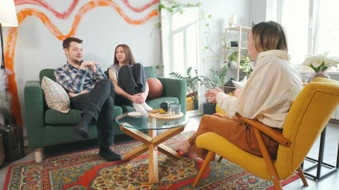 Married couple complaining about relationship problems quarrels to the Stock Footage 276210414