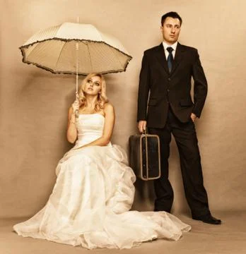 Married couple problem, indifference depression discord Stock Photos