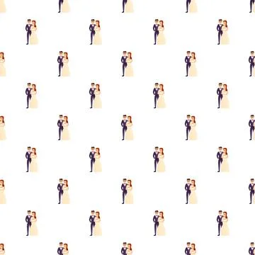 Married couple standing together in a repeating pattern 스톡 일러스트