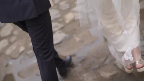 Married Couple walking in streets Stock Footage 73279685