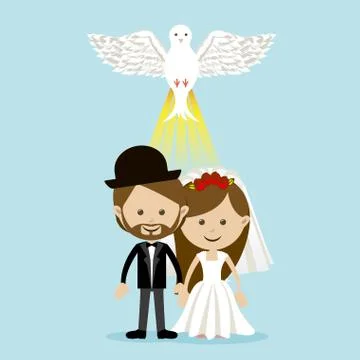 Married design over blue background vector illustration Stock Illustration