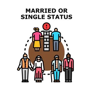 Married or single status concept vector illustration Stock Illustration