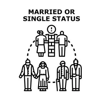 Married or single status concept vector illustration 库存插图