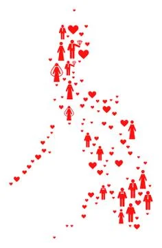 Married Persons Collage Map of Philippines 스톡 일러스트