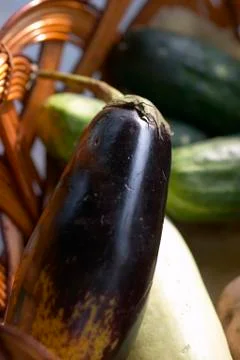 Marrow in the basket Stock Photos
