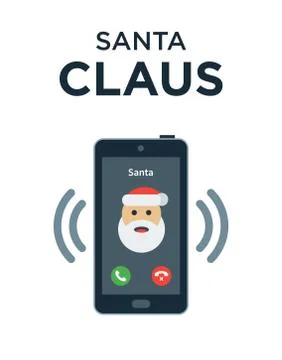 Marry Christmas phone call from Santa Claus Stock Illustration