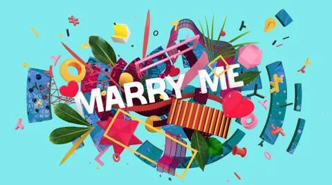 Marry Me card Stock Illustration