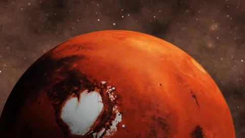 Mars 3d planet view moving with star on space Vidéo 225308720