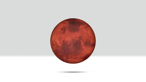 Mars 3D Rotating Planet On Light Grey Copy Space Background Loop 動画素材 305079591