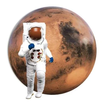 Mars and astronaut Stock Illustration