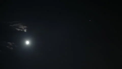Mars and the Moon in the night sky Stock Footage 141094245