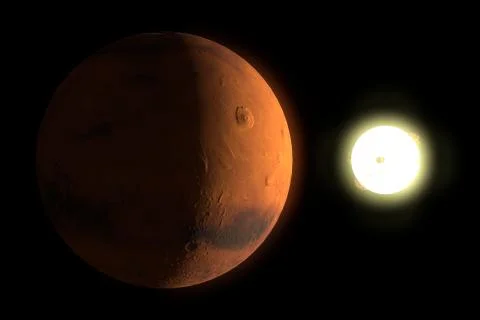 Mars and sun Stock Illustration
