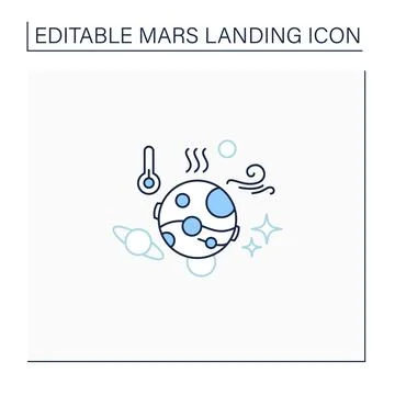 Mars climate line icon Stock Illustration