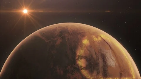 Mars Close Rotation Loop Stock Footage 98489204