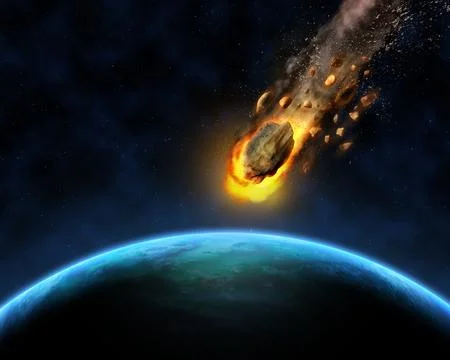 Mars Colliding with Earth Space Event Concept Stock Photos