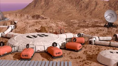 Mars Colony Base Camp 写真素材
