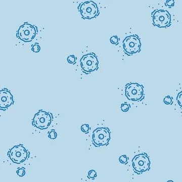 Mars crater planet line vector seamless pattern Stock Illustration
