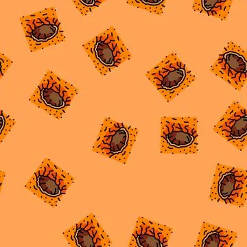 Mars crater planet vector seamless pattern Stock Illustration