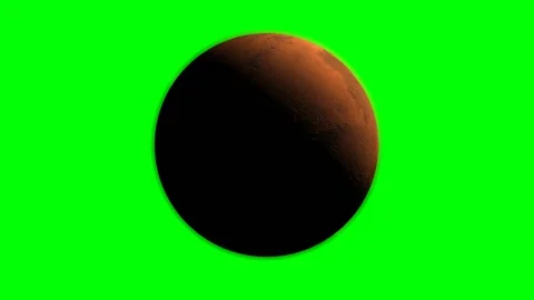Mars crescent face lit in  green screen Stock Footage 170856794