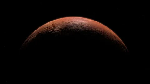 Mars crescent gently rotating Stock Footage 108317611