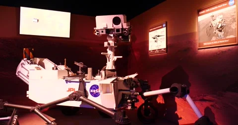 Mars Curiosity Rover Exploring the Alien Universe: Mars Curiosity Rover Stock Footage 242052237