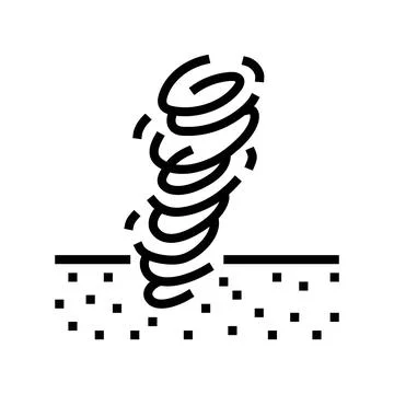 Mars dust devils planet line icon vector illustration Illustrazione stock