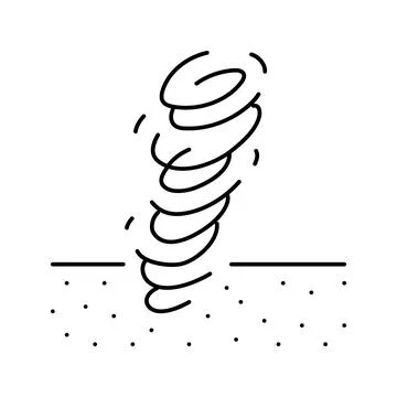 Mars dust devils planet line icon vector illustration Illustrazione stock