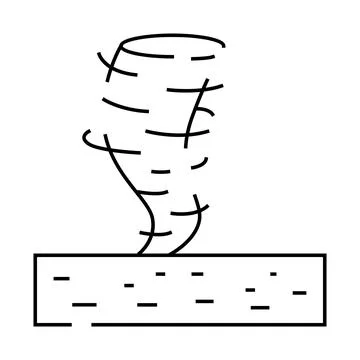 Mars dust devils planet line icon vector illustration Ilustração Stock