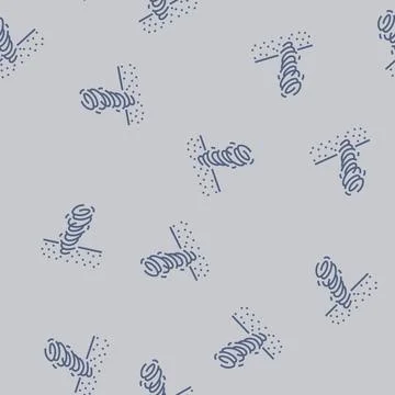 Mars dust devils planet line seamless pattern Stock Illustration