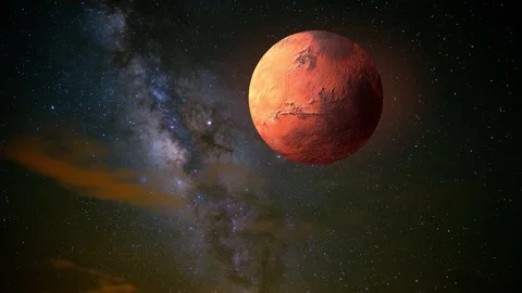 Mars evolving into the galaxy Stock Footage 195114392