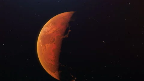 Mars-like exoplanet. Settlement and development of the colony. Extraterrestrial  Stock Footage 132192656
