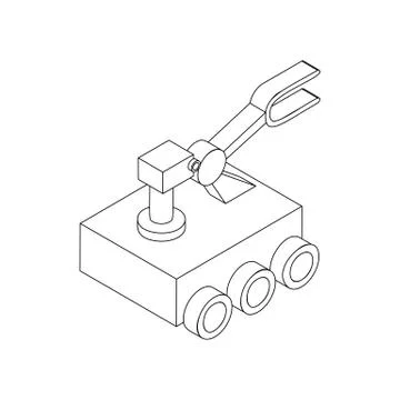 Mars exploration rover icon, isometric 3d style Ilustración de archivo