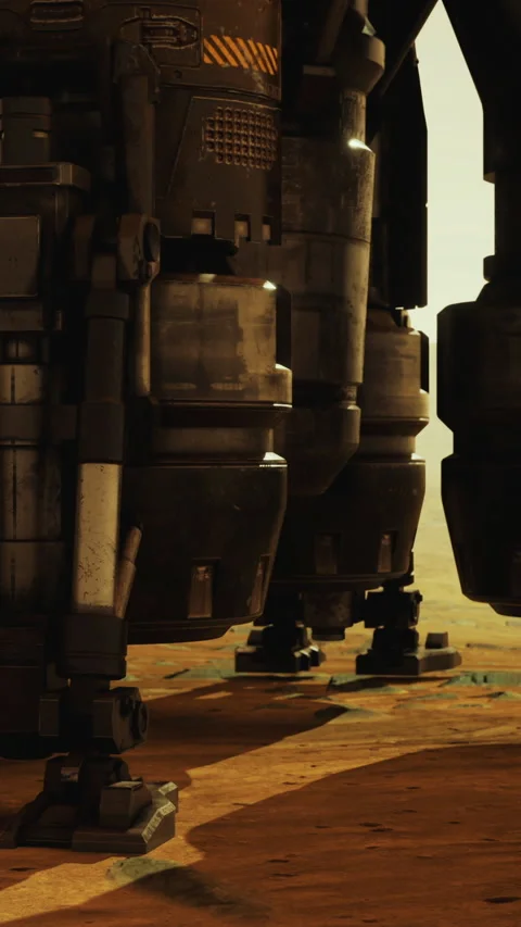 Mars exploration vessel preparing for landing on the red planets surface 库存影片 329679841