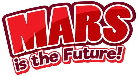 Mars is the future word logo design Stock Illustration