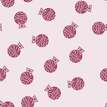 Mars globe planet glyph seamless pattern Stock Illustration