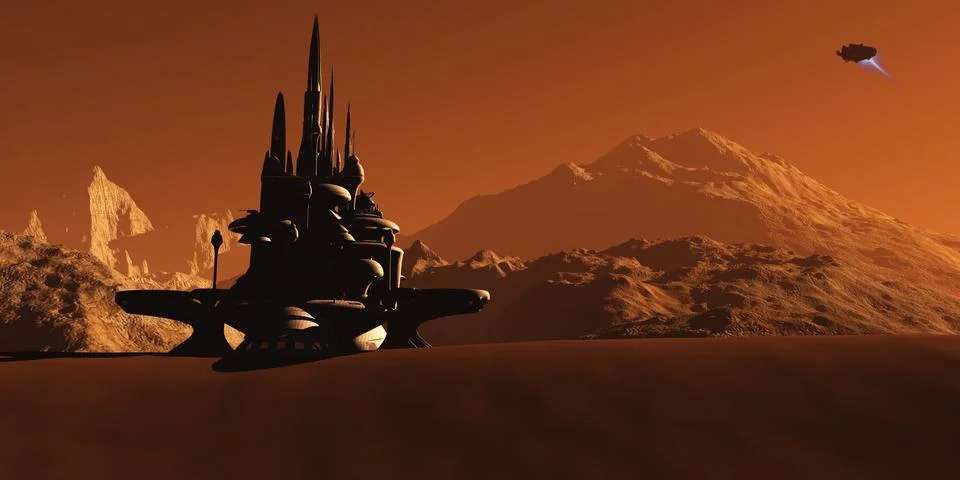 Mars Habitat Stock Illustration