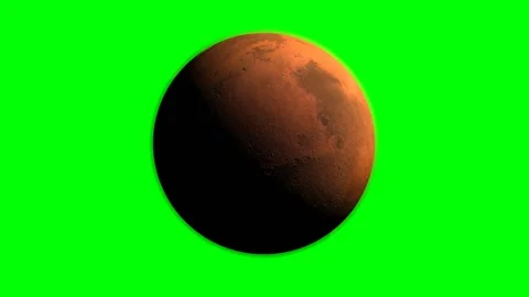 Mars half face lit in green screen Stock Footage 170856971