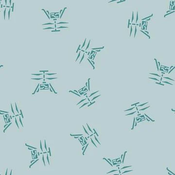 Mars helicopter planet glyph vector seamless pattern Stock Illustration