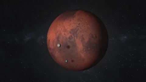 Mars - High resolution 3D footage of rotating planet Mars in the solar system Stock Footage 164039762