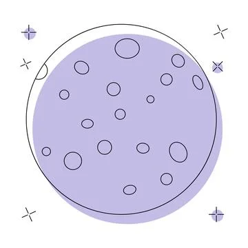 Mars icon isolated on white background. Flat vector illustration Stock Illustration