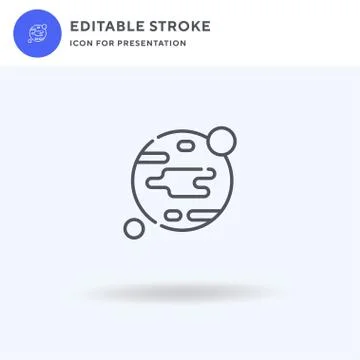 Mars icon vector, filled flat sign, solid pictogram isolated on white, logo i Stock Illustration