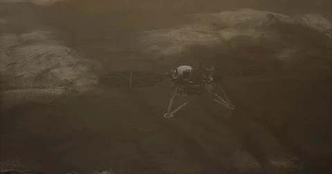 Mars Insight demonstrates advanced technology on the Martian surface 스톡 일러스트