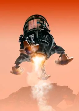 Mars lander, artwork Stock Illustration
